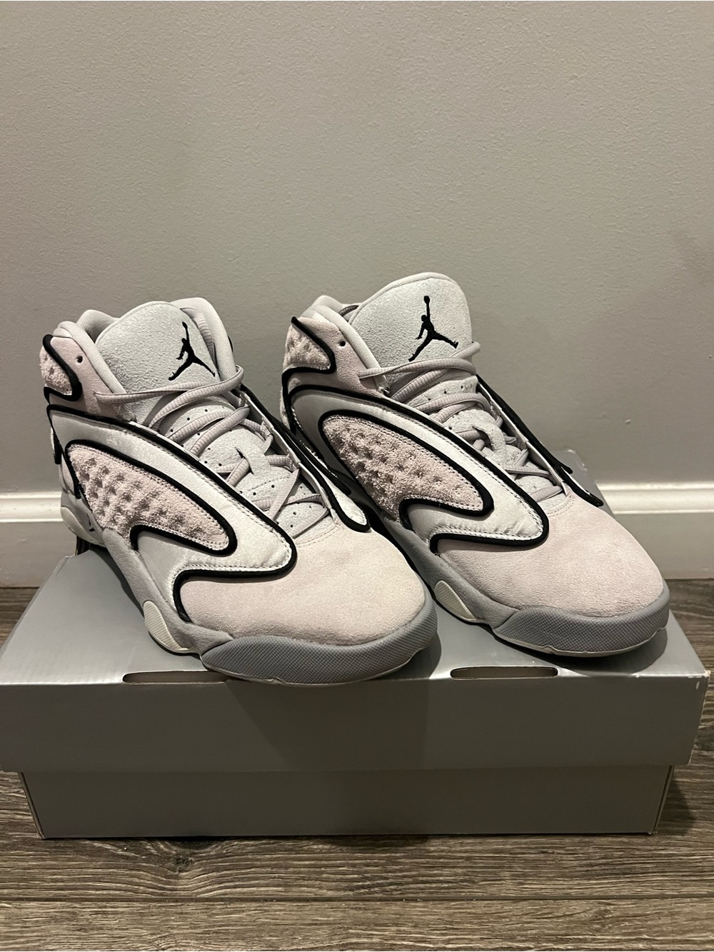 Air Jordan OG Women’s Light Gray and Black Sneakers